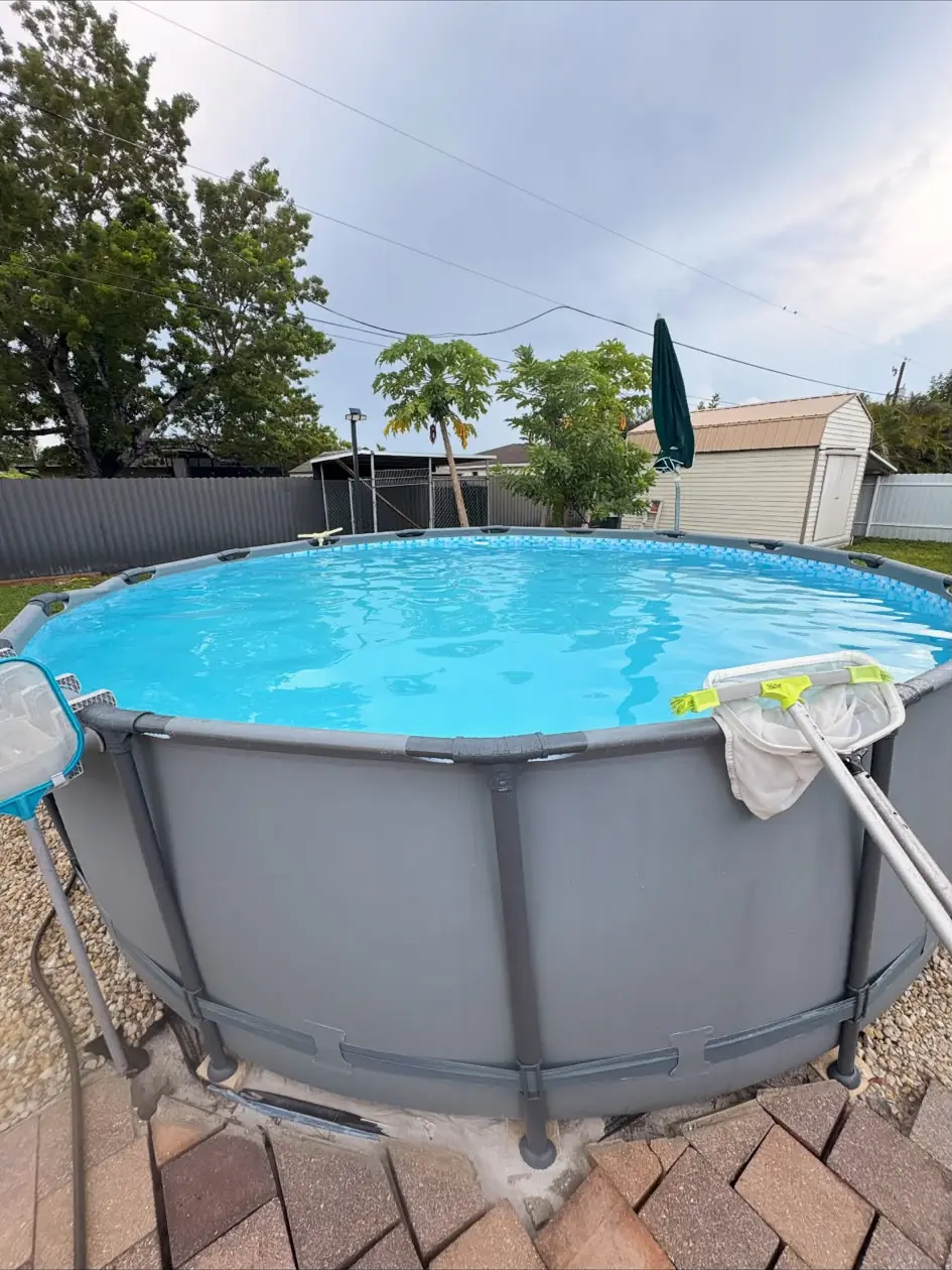 The same pool with clear blue water