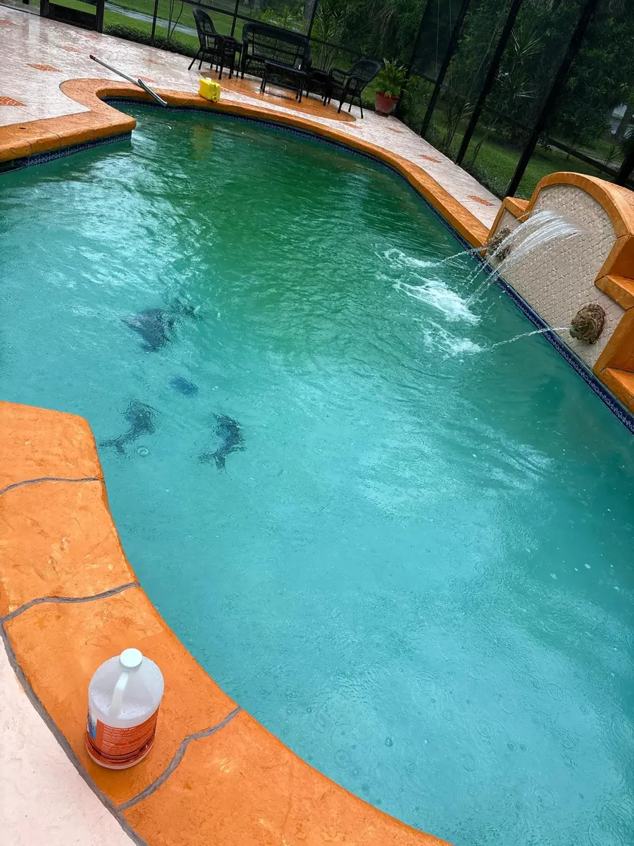The same pool with clean, clear water